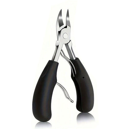 5pcs Thick Nail Toenail Clipper Set for Seniors - Angled Head Big Toe Nail Clippers with Catcher, Wide Jaw Opening Toenail Scissors Suitable for Thick Nails, Heavy Duty Nail Clippers with Nail File, Cuticle Nippers and Beauty