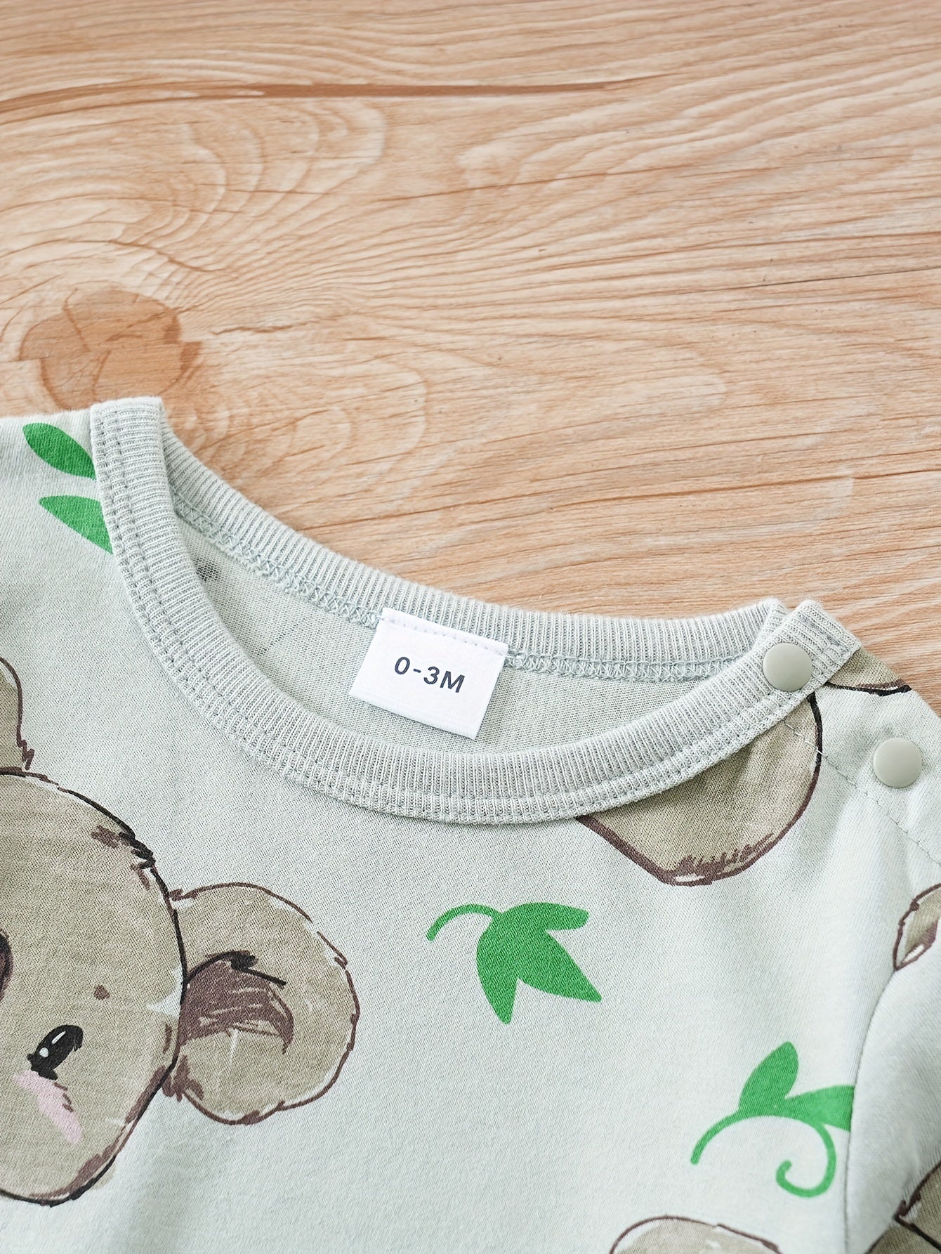 Baby Cute Cartoon Koala Long Sleeve Crew Neck Rompers