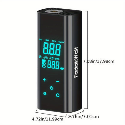 Recomendação: Bomba de ar de alta velocidade de 150 PSI com visor digital inteligente e luz de emergência para reparação de pneus. Adequada para encher carros, motas, bicicletas e diversos tipos de bolas. Versão preta obsidiana.