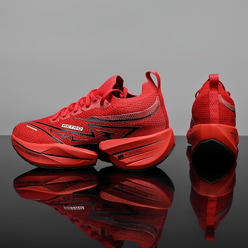 Ténis Slip-On para Homem - Calçado de Corrida Respirável com Estampado Geométrico e de Letras para Ginásio e Uso Casual