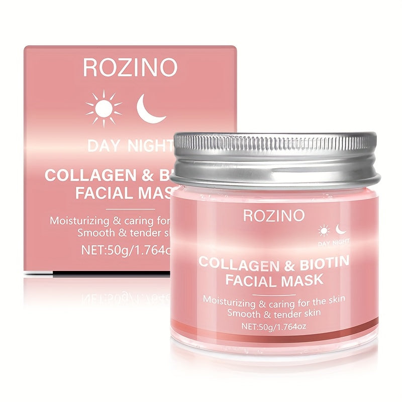 Collagen biotin day and night facial mask contains rich collagen essence, protects Light Beige, moisturizes and smoothes, injects source moisture, vitality and radiance into Light Beige