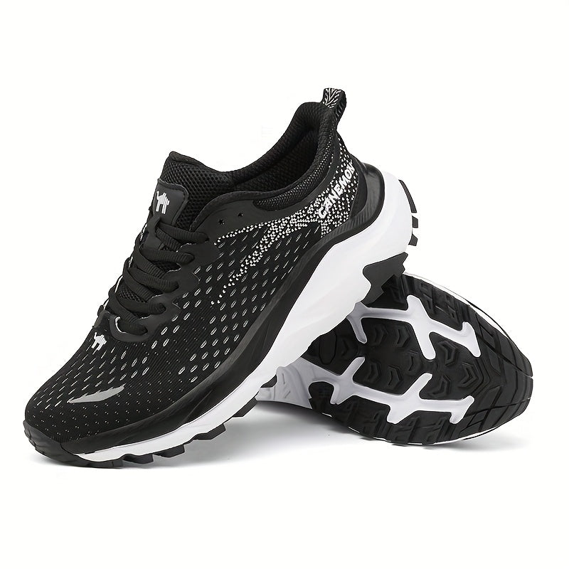 CANEMON Men's Lightweight Cushioned Running Shoes with MD Sole, Grey//Yellow Low-Top Sneakers - All-Season Comfort, Shock-Absorbing Tread Traction for Gym, Jogging, Gymnastics & Casual Wear - Breathable Sneakers, Running Shoe