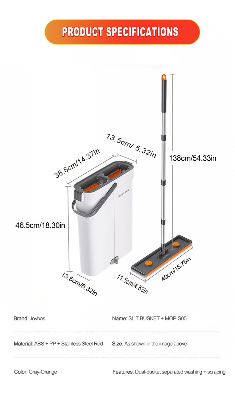 [Narrow Gap Magic] Hand-free Flat Mop And Bucket, Home Floor Cleaning, Recommended for Bedrooms, Living Rooms, Bathrooms, Kitchens, Patios, for Vinyl Wood And Tile Floors, Floor Cleaning, Cleaning Supplies, Cleaning Tools, Ho