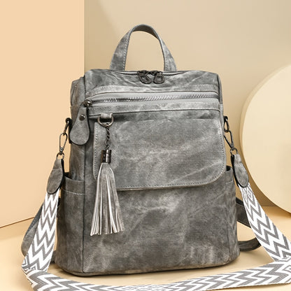 Bolsa de ombro e mochila de senhora retro com alças amovíveis, ideal para o dia a dia, trabalho e arrumação.