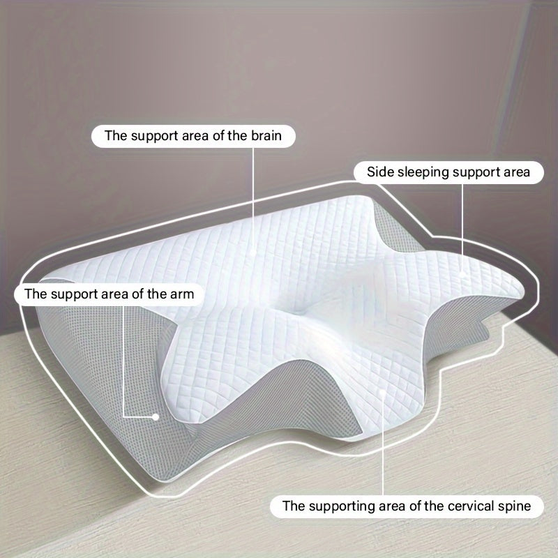 Ergonomic Neck Pillow - Slow Rebound Cushion for Back & Side Sleepers, Compressible Polyurethane Foam, Machine Washable, Ideal for Relaxation & Posture Support, Comfortable Sleeping, Durable Sleeping Aid