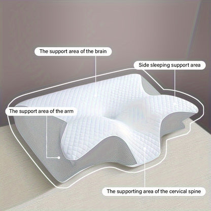 Ergonomic Neck Pillow - Slow Rebound Cushion for Back & Side Sleepers, Compressible Polyurethane Foam, Machine Washable, Ideal for Relaxation & Posture Support, Comfortable Sleeping, Durable Sleeping Aid