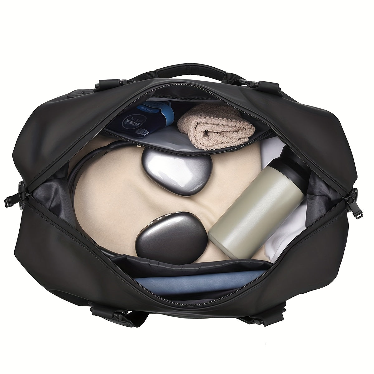 Large Capacity Gym Bag - Heavy-Duty Oxford Fabric Workout Bag with Zipper Closure, Spacious Sports Duffel for Men & Women, Gym, Travel, Business - Minimalist Design in Black/, Easy-to-Clean, Workout Accessories, Sleek Look, S