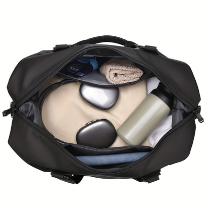 Large Capacity Gym Bag - Heavy-Duty Oxford Fabric Workout Bag with Zipper Closure, Spacious Sports Duffel for Men & Women, Gym, Travel, Business - Minimalist Design in Black/, Easy-to-Clean, Workout Accessories, Sleek Look, S