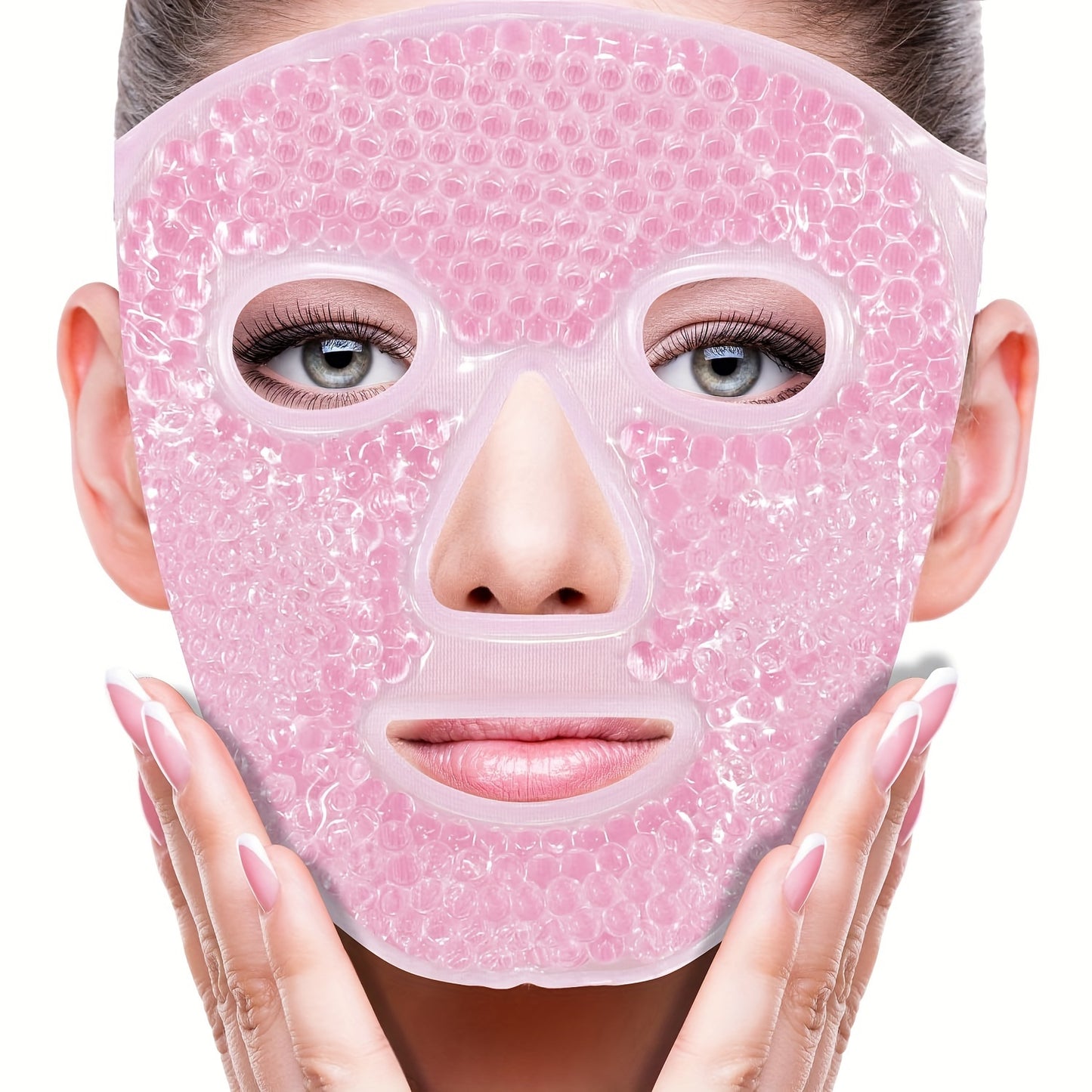 Cooling Face Mask, Cold Face Eye Mask, Gel Beads Hot Heat Cold Compress Pack, Face SPA For Woman Sleeping, Pressure, Headaches, Skin Care