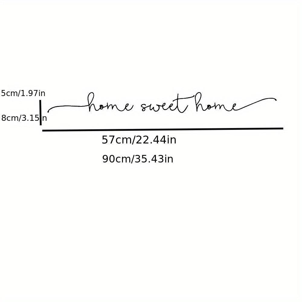 1pc Exquisite Home Sweet Home Phrase Wall Sticker, Art Decal For House Decoration, Wall Decals For Bedroom Decor, Vinyl Mural Wallpaper