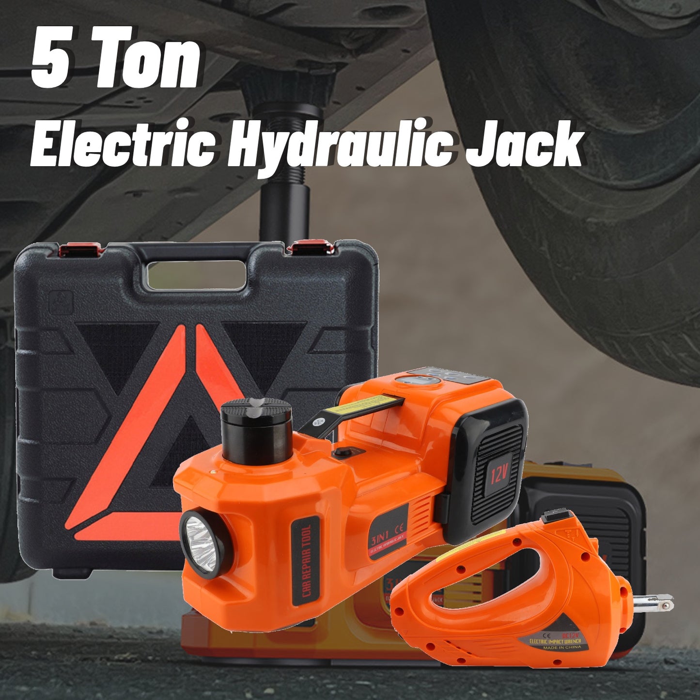 Electric Car Jack, 5 Ton/4999.95 KG Hydraulic Jack Lift with LED Light for SUV MPV Sedan Truck Change Tires Garage Repair,  Vehicle Maintenance, Portable Jack, Heavyduty Material, Lifting Equipment, Diy Auto Repair, Car Owner