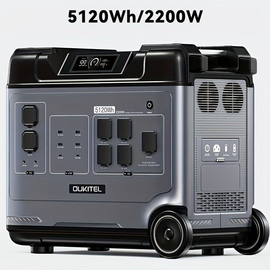OUKITEL 1024Wh/5120Wh/5120Wh P1000PLUS/P5000/P5000PRO Power Station, Solar Generator with LiFePO4 Battery, 1000W/2200W/4000W AC Ports, Multiple Interfaces, Fast Charging Solar Generator for Camping&Outdoor Charging Station, T