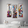Conjunto de 3 Quadros Decorativos Musicais Suspensos