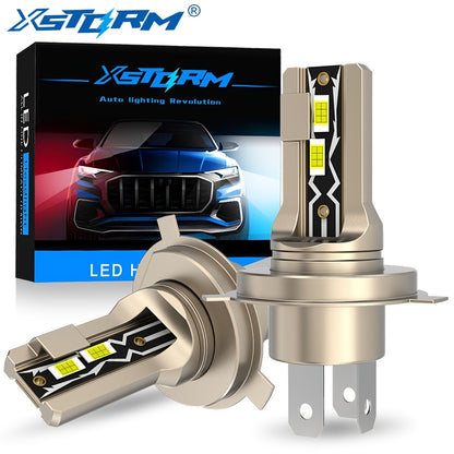 Xstorm 2pcs H4 9003 LED Car Headlight Bulbs, 40W 20000LM 6000K Cool White 500% Brightness H4/9003/HB2 LED Canbus High/Low Beam Moto Head light Auto Motorcycle Lamp 12V Plug And Play, Without Battery