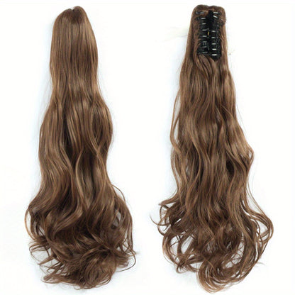 Long Wavy Ponytail Extensions - 55.88 cm Claw Clip In Synthetic Hair Piece For Women - Add Volume And Style To Your Hair Halloween Christmas