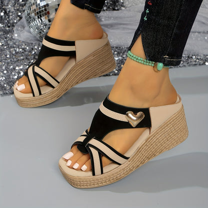 The Same Slope with Black Heart Slippers.