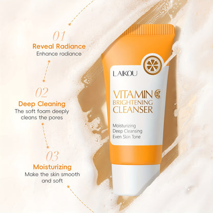 1pc 50g Vitamin C Cleanser, Facial Wash Cleanser, Gentle Cleansing Pores Cleanser, Brightening Oil Control Cleanser