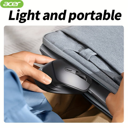ACER Wireless Mouse, Ergonomic Silent Optical Mouse with Side Buttons, Low Latency 2.4G Wireless Mouse, Compatible with Windows/macOS/iPadOS/Android for Laptop, Computer, Office & Home Use, Home Office Accessory, Computer Nav