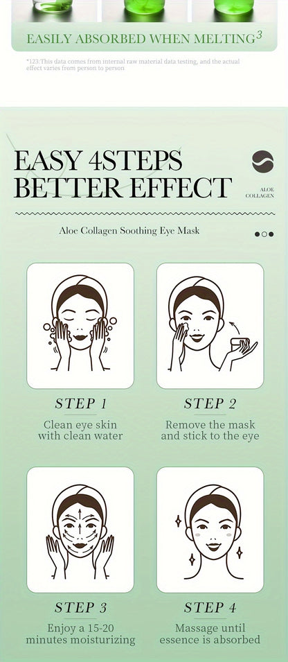 Aloe & Collagen Crystal Eye Mask - Hypoallergenic, Firming Moisturizing Care for All Skin Types