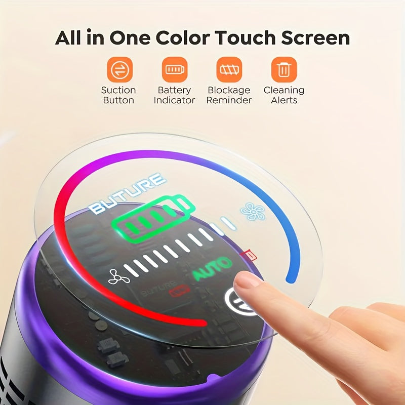 46000Pa/55Min Vacuum Cleaner Cordless, Cordless Vacuum Cleaner Super Quiet, Powerful Cordless Stick Vacuum Cleaner with LED Display/Anti-Tangle Brush, Detachable Battery, Lightweight 1.5L Dust Cup Perfect for Pet Hair, Floor,