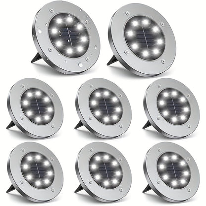 4/8/12/16pcs Solar Buried Light, IP65 Outdoor Landscape Lights, Solar Disc Lights, Garden Pathway Lighting, Solar Floor Lamps, 8pcs LED Solar Ground Lights for Roads, Courtyards, Walkways, Patios, Lawns