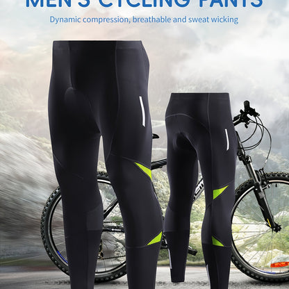 Quick Dry Men's Cycling Pants With Padded Seat - Stretchy Bike Leggings For Comfortable Riding