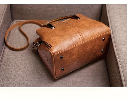 Big Bag 2025 Four Seasons Versatile Handbag Fashion Office Bag Texture Soft Boston Single Shoulder Crossover Large Capacity Women's Bag