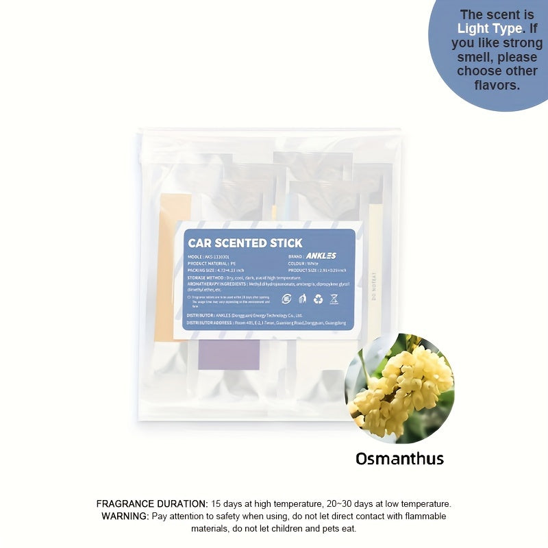 4-Pack Aromatherapy Car Air Freshener Sticks, Essential Oil Diffuser, Long-Lasting Fragrance, Compressed Scent Tablet, Incense Stick for Vehicle Interior, Home & Office Use