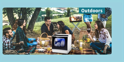 Independent Countertop Dishwasher, 5+1 Wash Programs, Built-in 5L Water Tank, Two Water Supply Modes, With Hot Air Drying And Automatic Ventilation Functions, Suitable For Homes, Apartments, And RVs.