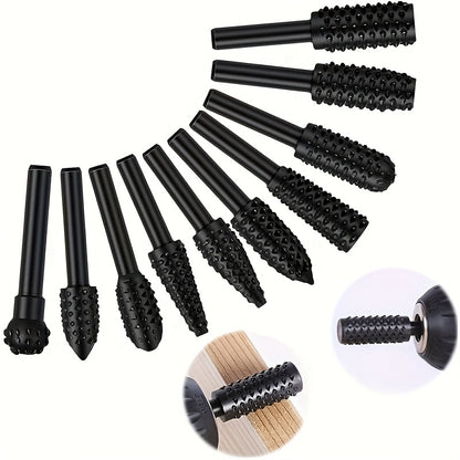 Conjunto de 5/10 brocas para entalhe em madeira, 1/4" (6 mm), broca rotativa para entalhe, ferramenta para trabalhos em madeira DIY, ferramenta elétrica para gravação, polimento e desbaste.