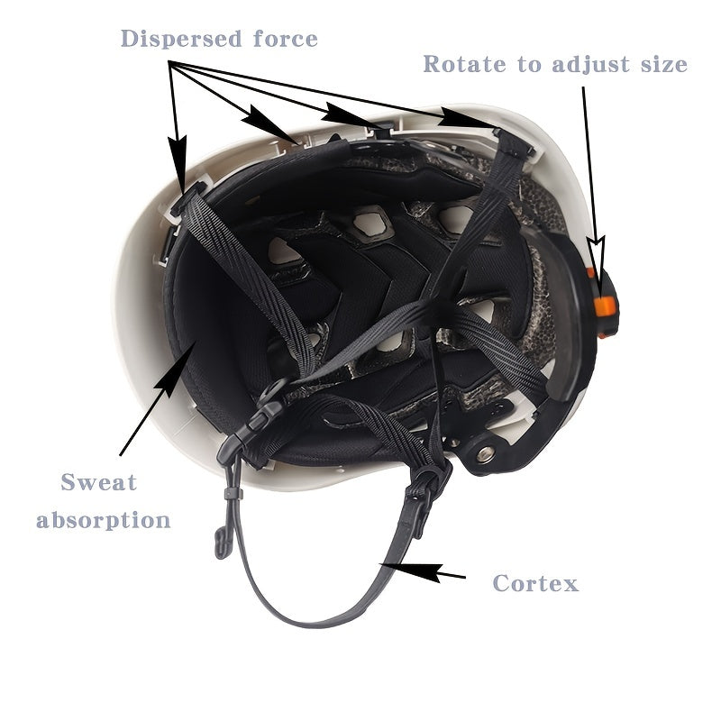 Industrial Safety Helmet Construction Site Safety Cap Flame Retardant Helmet with EPS Cushioning Pad Protective Headgear