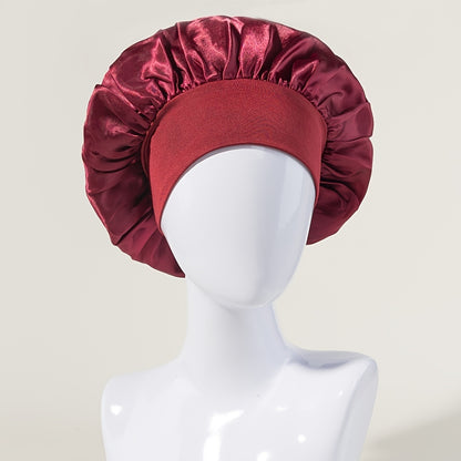 Sleep Bonnet, Soft Silk Bonnet With Elastic Band For Curly Hair, Satin Bonnet For Women Sleep Hair Care, Breathable Silk, Seven Colors Available 1piece Luxury Shower Cap For Women