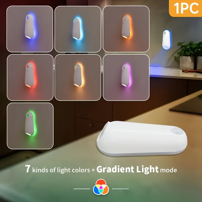 ABS motion-sensing floor edge light (7 colors), toilet light, mushroom-inspired glow & snap-fit setup. Nighttime step-activated lighting for stairs/toilet/bedroom artistic ambiance enhancer and festive present.
