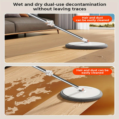 Joybos Spin Mop and Bucket System with 6 Microfiber Cloths - Hands-Free Wringing, 90° Adjustable Stainless Steel Handle, Dual Water Tanks for Clean/Dirty Separation - Efficient Floor Cleaner for Kitchen, Bathroom, Bedroom &