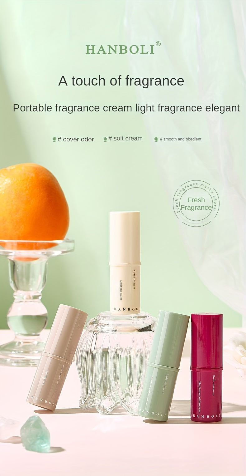 Hanboli Herbal Scented Alcohol-Free Solid Stick Perfume for Adults - Floral Fragrance Note, Fresh Body Cream, Portable & Elegant - Perfect Gift for Girls