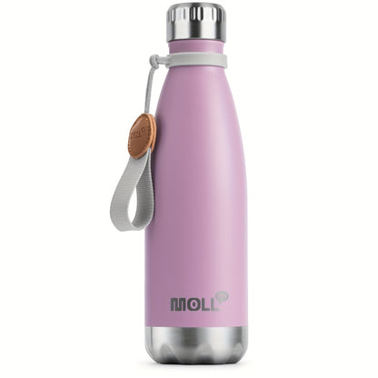Garrafa térmica de aço inoxidável de 500ml com boca estreita, 1 unidade, reutilizável, à prova de fugas, para viagens, ideal para mulheres (rosa)