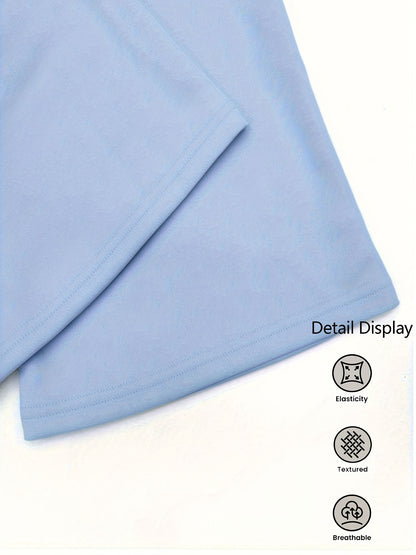 2pcs Women'S High-Waisted Wide-Leg Pants with Heart Letter Print - Casual Loose-Fit Joggers, Solid Color, All-Season Comfort, Pockets, Versatile for Casual Attire