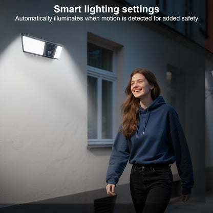 Wireless Solar Security Camera Outdoor with Motion Detection Color Night Vision Two-Way Audio Built-in Spotlight And Siren Alarm for Home