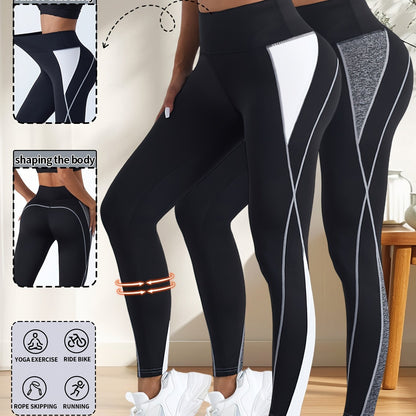 Hot: 2pcs New Women's Fashion Yoga Pants, Elastic Fitness Outdoor Leggings, Tummy Control Butt Lifting Tight Pants, Comfortable Breathable Sweat-Absorbing Shaping Long Pants
