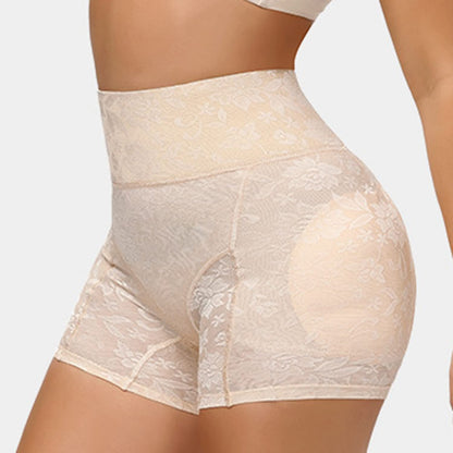 Women's High- Leg-Shaping Tights with Detachable Padding & Lift Design - Double-Layered Anti-Slip Leg Opening, Breathable Sheer Panel & Ruffled Leg - Post-Surgery/Non-Surgery Use, Tummy Control Body Shaping Panties - Machine