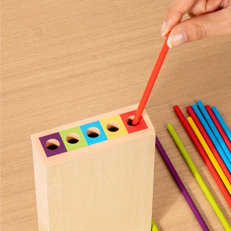 Wooden 3-in-1 Pulling Stick, Enhances Children's Fine Motor Skills and Patience Training, Cognitive Development Educational Interactive Board Game Toy, Patience Building Game, Playful Design, Durable Construction
