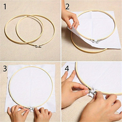 1set Embroidery Kit, 50/100 Colors Threads, 5 Pcs Bamboo Embroidery Hoops And Cross Stitch Tools Set, Hand Embroidery Starter Kit For Beginners Adults