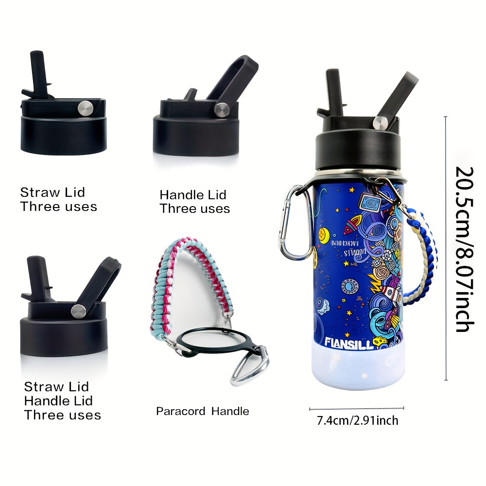 12oz Stainless Steel Vacuum Insulated Water Bottle with Flansill, Leak-Proof, BPA-Free, Portable, Ideal for Students, Daily Hydration Gift for Son and Daughter, Independence Day, Thanksgiving, New Year, Labor Day, Kids