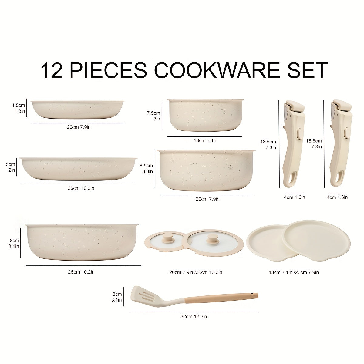 Kpxsiaion Ceramic Coating Nonstick Cookware Set 12pcs with Detachable Handle, Induction Dishwasher Oven Safe Pans and Pots Set, Home Cooking Essentials, Kitchen Cookware, Stylish Pots And Pans, Contemporary Cookware, Highqual