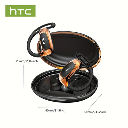 HTC NE35 AI Translation Earbuds Real-time Translation Headphones OWS Open-Ear Wireless Headphones, Latest BT V6.0, Noise Reduction Clear Call, 6.5 Hours Music Long Battery Life, Big speaker Big Volume