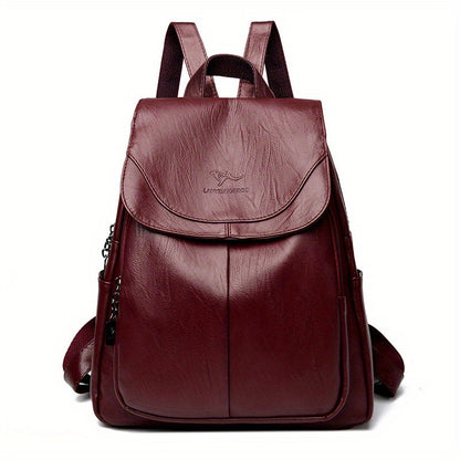 Women's Large Capacity Backpack - Durable Travel Backpack with Multiple Compartments & Adjustable Straps for Commuting, Work, - Available in 7 Colors (Black, Peacock Blue, Brown, Navy, Gray, White, Burgundy), Backpack for Tra