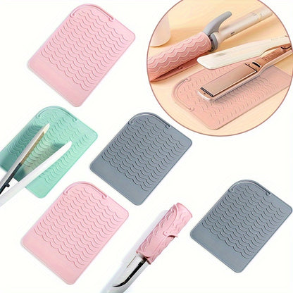 Almofada isolante profissional em silicone, antiderrapante, para ferramentas de modelação de cabelo quentes, acessório prático e portátil para arrumação.