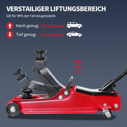 2.5 Ton Hydraulic Floor Jack with Telescopic Handle - Durable Iron Construction, Adjustable Height, Portable for Cars, Trucks, Buses - Ideal for Garage Use, Tire Repair & Emergency Situations, Portable Hydraulic Jack