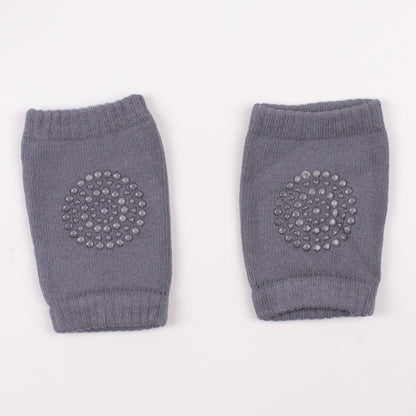 A Pair Four Seasons Fur Ring Baby Leg Protector, Elbow Toddler Crawling Baby Smiley Face Knee Brace Non-slip Socks, Adjustable Elastic Neutral, For Crawling 0-36 Months Of The Baby Girls Boys
