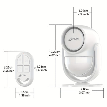 Motion sensor alarm with remote control, 125dB anti-theft alarm system, suitable for home, RV, garage, office, apartment, car